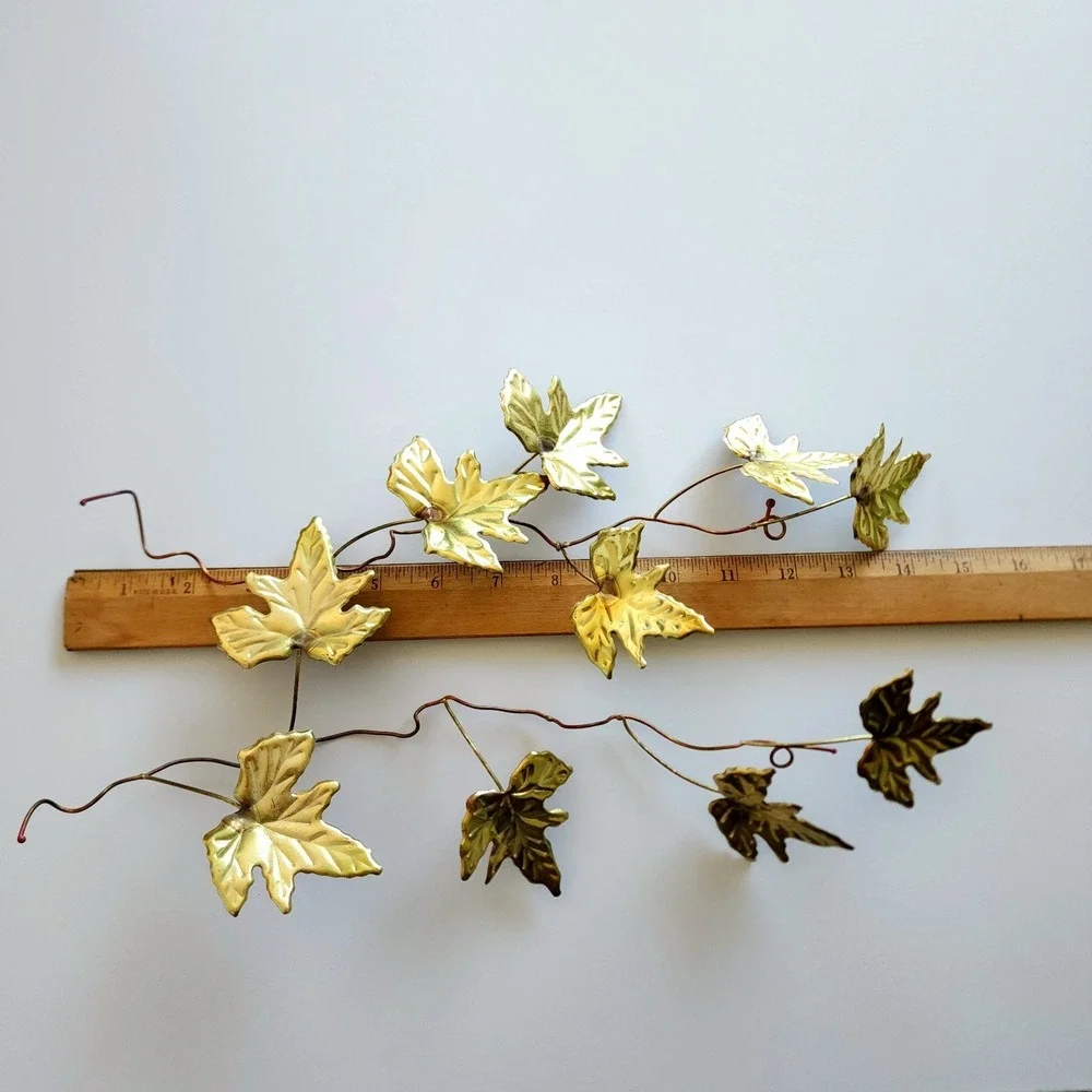Vintage‎ Brass Gold Tone Metal Ivy Wall Decor